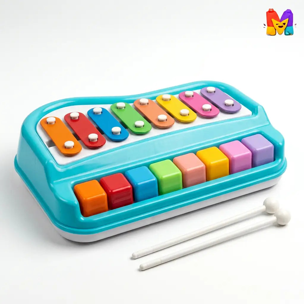 2-in-1 Kids Xylophone & Piano Musical Toy – 8 Colour Keys
