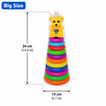 Big size colorful teddy bear stacking rings toy measuring approximately 34 cm high and 13 cm wide for kids in Pakistan