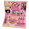 Girls Beauty Secret all-in-one makeup kit open front view with heart palette, nail colours and beauty accessories
