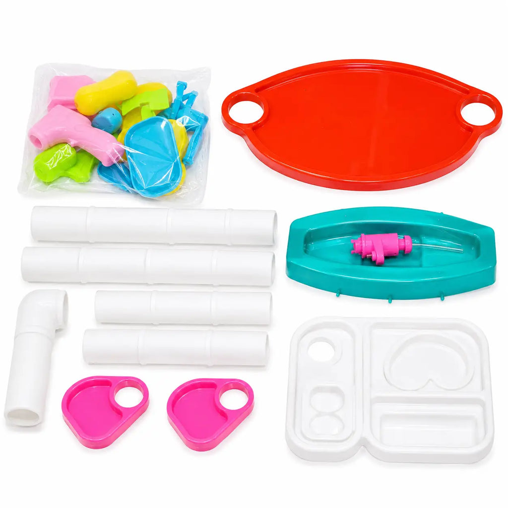 Kids doctor play set assembly parts, trays and colourful medical accessories