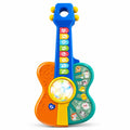 Kids interactive musical learning guitar toy front view with colorful buttons and illuminated centre