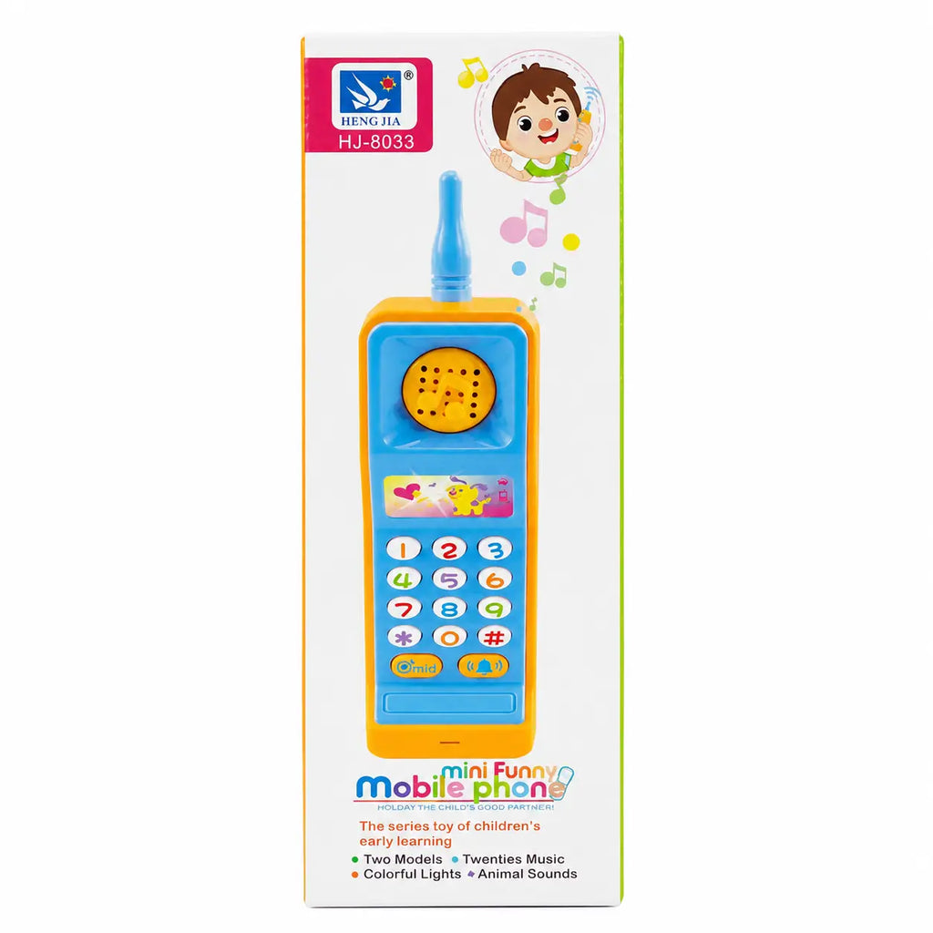 Heng Jia HJ-8033 kids musical mobile phone toy retail box front view