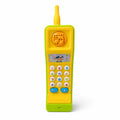 Green and yellow HJ-8033 kids musical mobile phone toy front view with colorful keypad