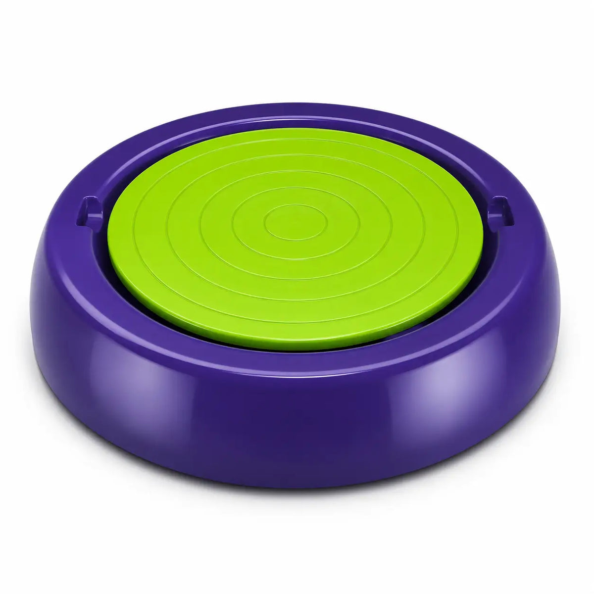 Purple and green kids pottery wheel rotating plate close view