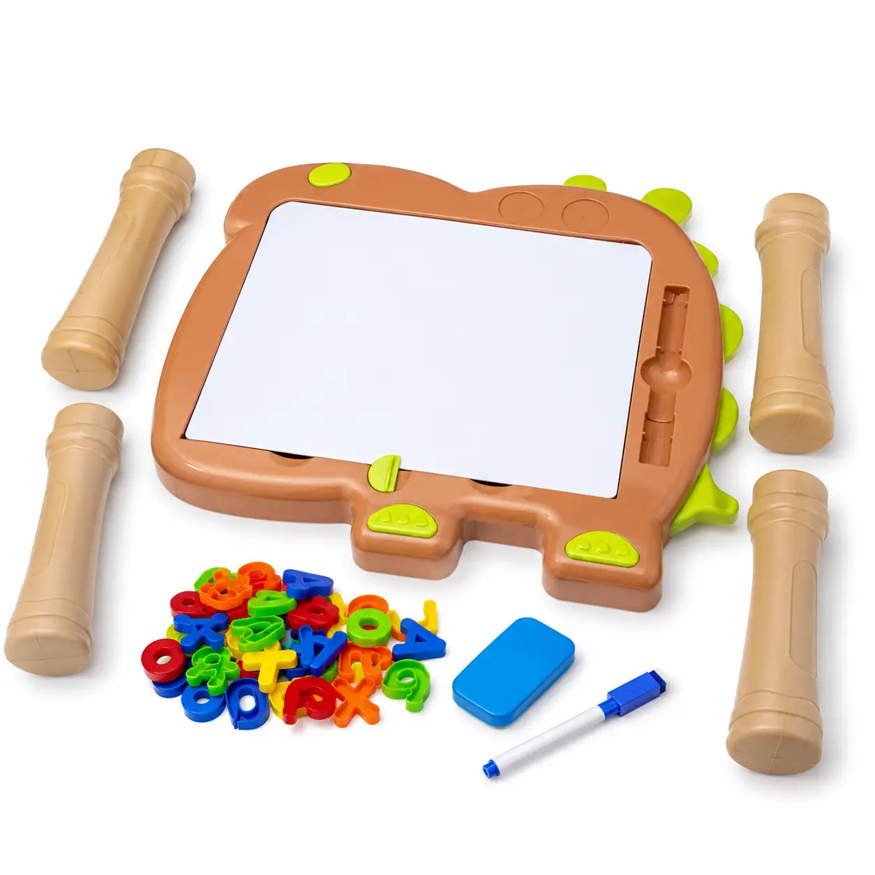 Kids writing board desk complete learning set with four detachable legs, magnetic letters, numbers, marker and eraser