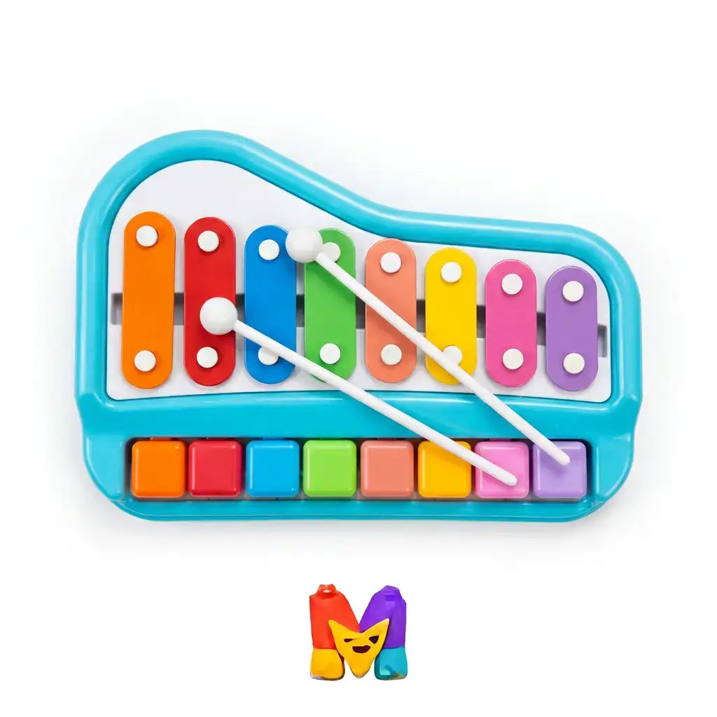 2-in-1 Kids Xylophone & Piano Musical Toy – 8 Colour Keys