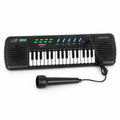 MS-322A black 31-key electronic keyboard with wired microphone front view