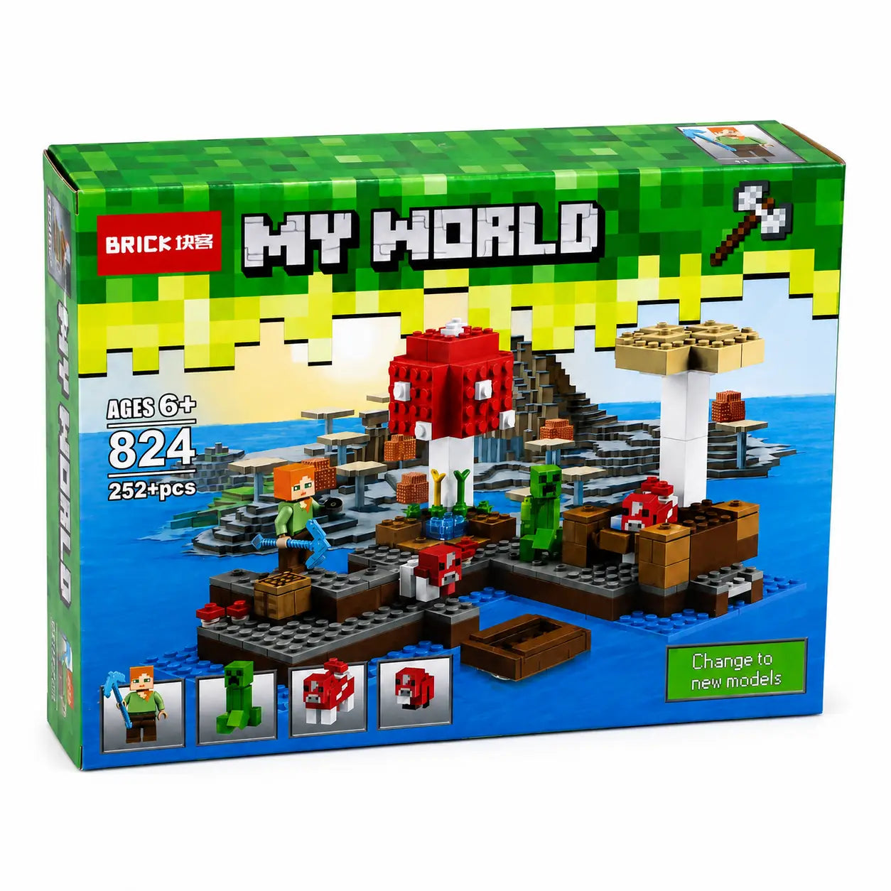 My World 824 252+ piece building blocks set retail box shown in angled front product view