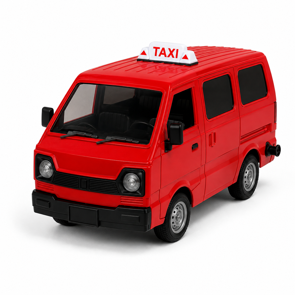 RC Suzuki Bolan Hi Roof Taxi Remote Control Car for Kids - Red | Spray, Lights & Music