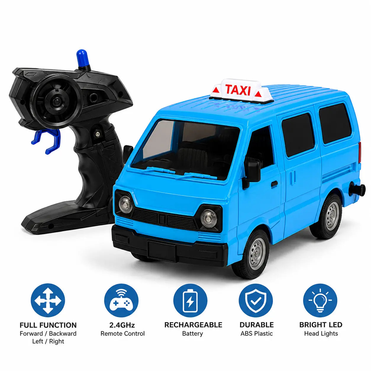 RC Suzuki Bolan Hi Roof Taxi Remote Control Car for Kids - Red | Spray, Lights & Music